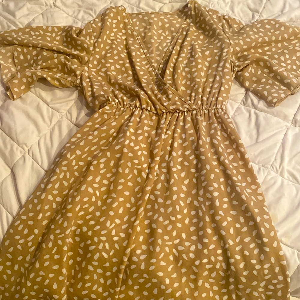 brown polka dress!
